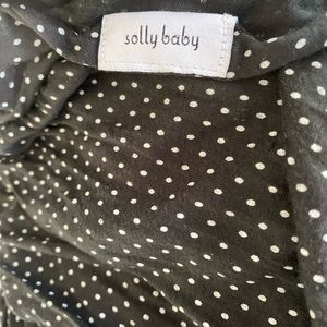 Solly baby wrap black polka dot